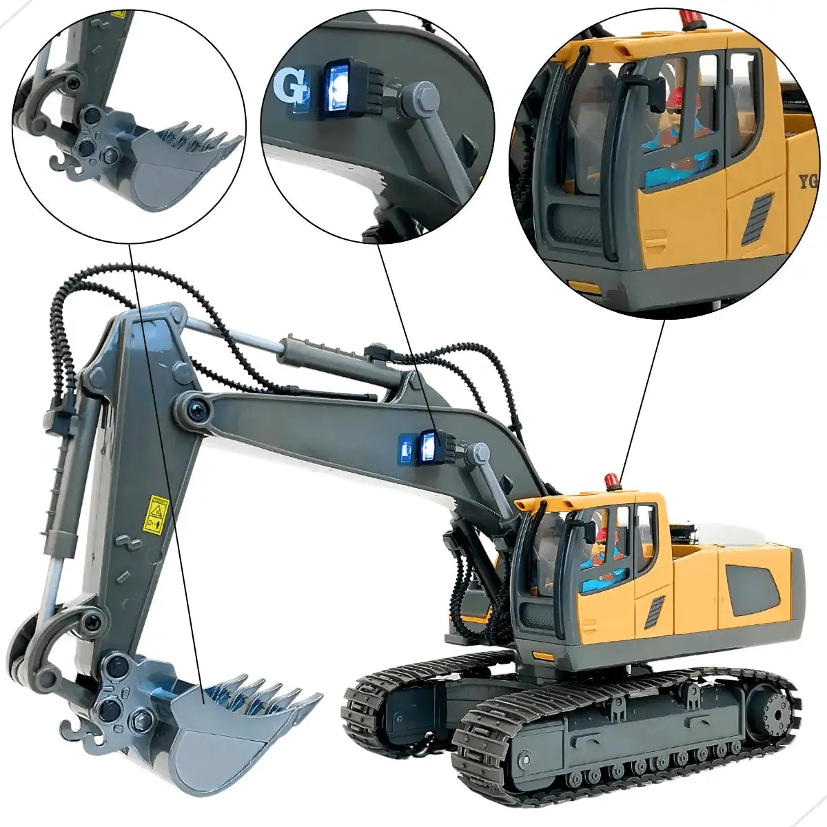 Trator Escavadeira De Controle Remoto Realista RC 11Ch - (FRETE GRÁTIS + BRINDE)