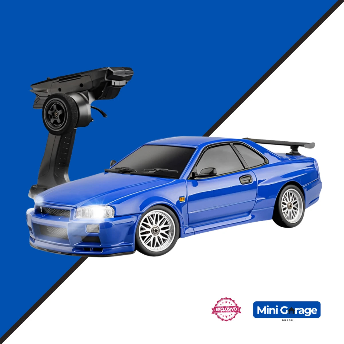 Carrinho de Controle Remoto Skyline 1999 Drift (FRETE GRÁTIS) Mini Garage Brasil