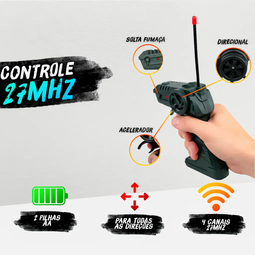 Carrinho Controle Remoto 4X4 Recarregável RC - Cyber Road (FRETE GRÁTIS + BRINDE)