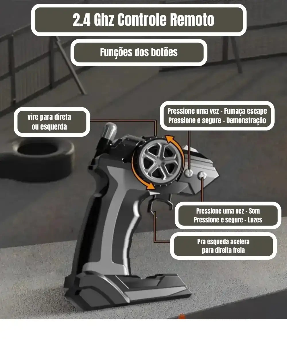 Carrinho de Controle Remoto Drift c/ bateria recarregável -Race Drift (FRETE GRÁTIS + OFERTA ESPECIAL)